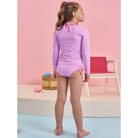 Kit Praia 3 Peças Infanti Biquíni Blusa com Proteção UV