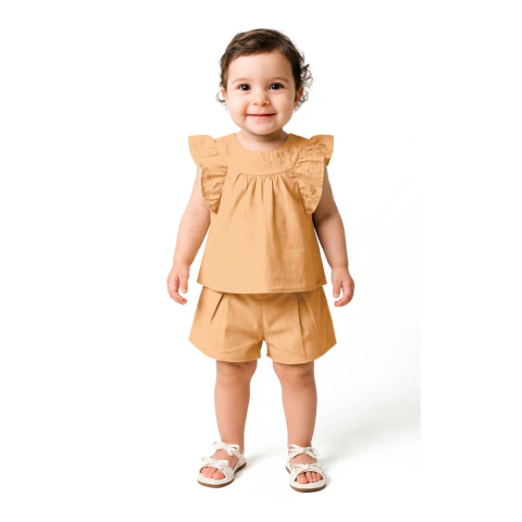 Conjunto Menina Bege White Colorittá