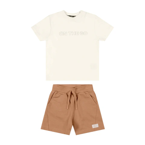 Conjunto Infantil Off White Caramelo Cadarço Colorittá