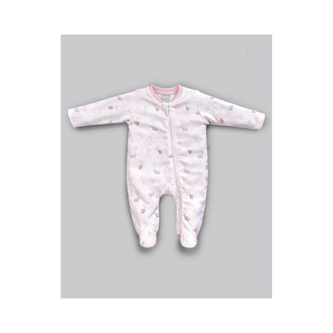 Macacao Longo Bebe Menina Rosa Anjos Baby
