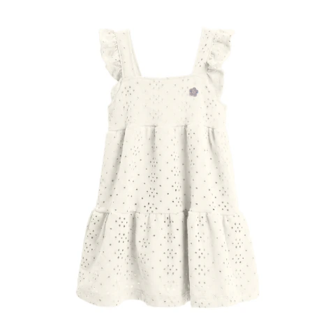 Vestido Infantil Menina Laise Babados Brandili Off White - comprar online
