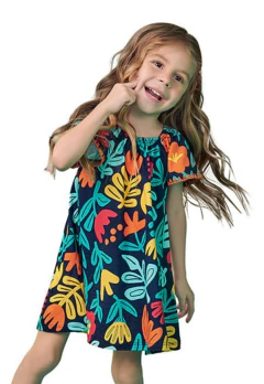Vestido Infantil Estampado Menina Nanai