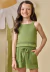 Conjunto de Blusa Cropped e Shorts Menina Infanti