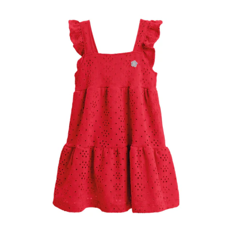 Vestido Infantil Brandili Lesie Babados Vermelho