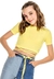 Cropped Juvenil Canelado Amarelo Mylu