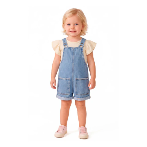 Jardineira Menina Jeans Colorittá