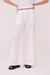 Pantalón Amplio Lino Off White - tienda online