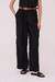 Pantalón Pinzas Lino Negro