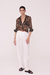 Camisa Seda Leopardo Negra