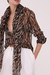 Imagen de Camisa Seda Leopardo Negra