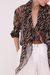 Camisa Seda Leopardo Negra - tienda online