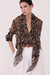 Camisa Seda Leopardo Negra