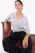 Sweater V Carol Gris Melange Claro - comprar online