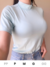 Blusa gola alta manga curta - Azul Sereno - comprar online