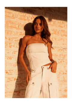 Top Barra Assimétrica Branco - comprar online