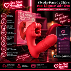 Vibrador de Ponto G e Clitóris com Língua / Vai e vem - À Longa distância - APP