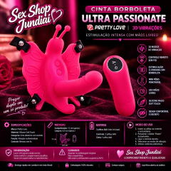 Cinta Borboleta Ultra Passionate Soft Touch + Controle sem Fio - Pretty Love 30 Vibrações