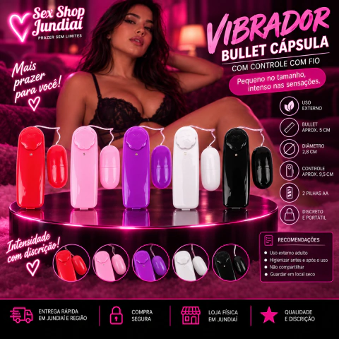 VIBRADOR BULLET CÁPSULA SEX SHOP JUNDIAI