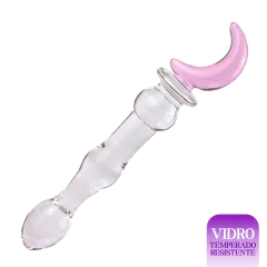 Dildo Masturbador de Vidro - Formato de Lua