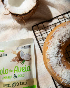 Mistura Bolo Aveia, Linhaça e Coco Sem Glúten Sem Lactose Vitalin 300g - comprar online