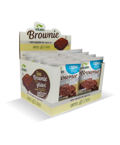 Display 8un- Brownie Chocolate Zero Açúcar Sem Glúten Sem Lactose Vitalin 35G na internet