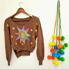 Sweater de lana de llama bordado