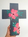 CRUCIFIJO DE MADERA PINTADO A MANO