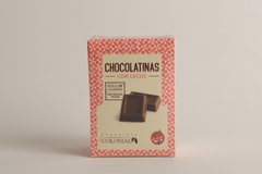 Caja chocolatinas. Con chocolate con leche; semiamargo o sin azucar.