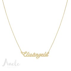 COLAR COM NOME ELISÂNGELA BANHADO A OURO 18K SEMIJOIA ANTIALÉRGICA