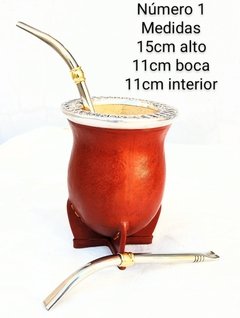 Mates Camioneros Premium de Calabaza y Cuero Cincelados, Incluye Bombilla - comprar online