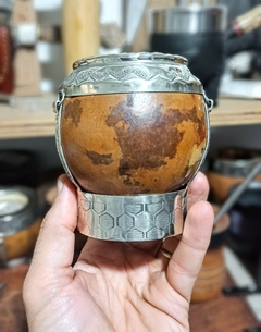 Mate Torpedo Virola, Base Y Flejes De Alpaca Calabaza Lustrada - comprar online