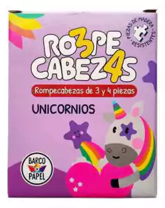ROMPECABEZAS X4 DE 3 Y 4 PIEZAS - UNICORNIOS