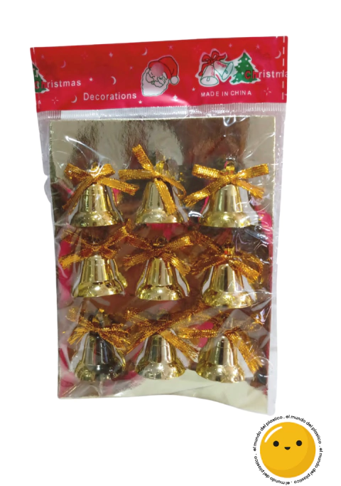 SET X 9 CAMPANITAS CON MOÑO 2,3 CM