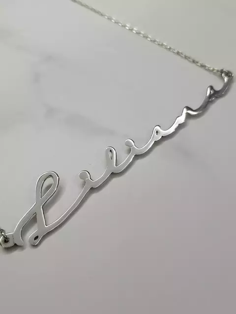 Conjunto Plata 925 Collar con Nombre "Liliana" Manuscrita