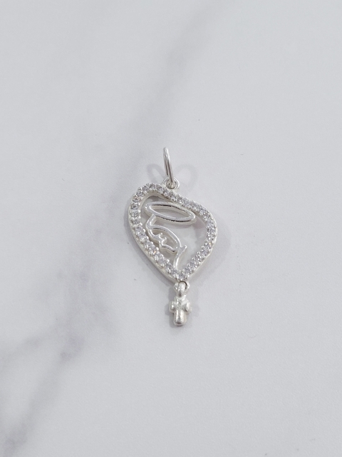 Dije Plata 925 Virgen Niña con micropavé