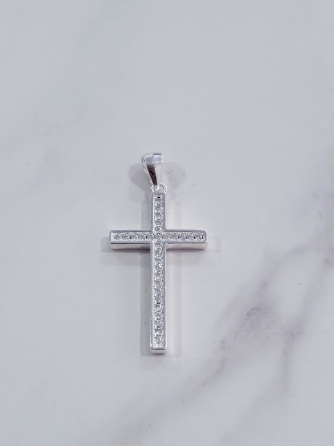 Dije Plata 925 Cruz con micropavé
