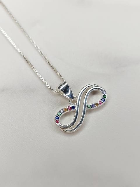 Conjunto Plata 925 Infinito Doble Multicolor - comprar online