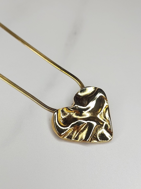 Conjunto Acero Dorado Corazon