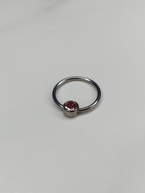 Piercing Acero Quirurgico Clasico con Cubic Rosa