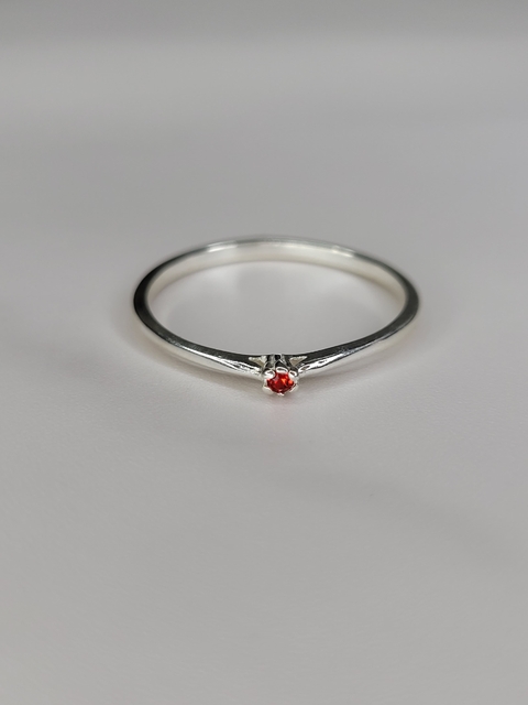 Anillo Plata 925 Compromiso cubic rojo - comprar online