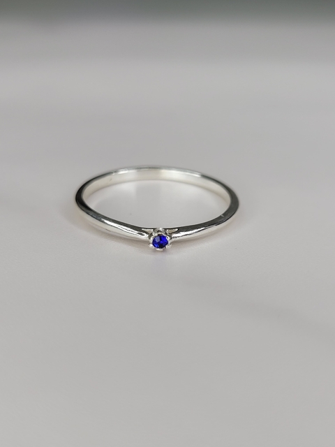 Anillo Plata 925 Compromiso cubic Azul - comprar online