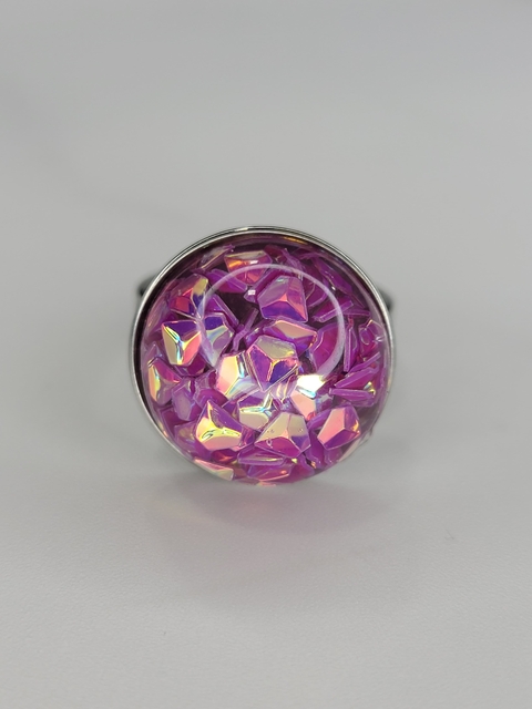 Anillo Acero Quirúrgico Botón Sirena Fuccia - comprar online