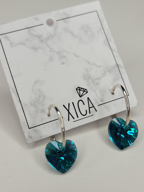 Aros Plata 925 Argolla con cristal Swarovski - comprar online