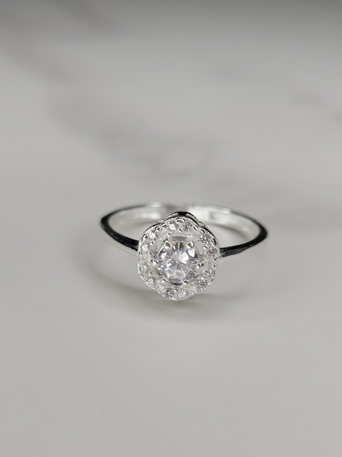 Anillo Compromiso Plata 925 con piedra Cubic