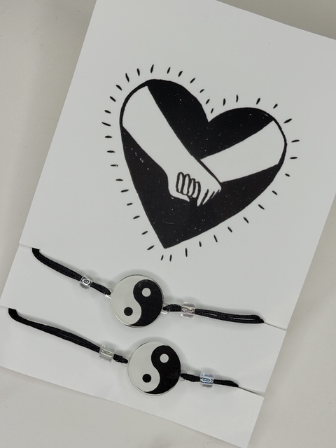 Pulseras acrilico de hilo para compartir (el par)