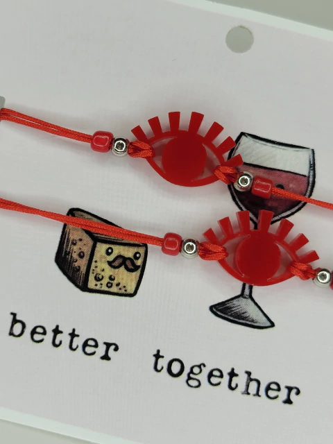 Pulseras acrilico de hilo para compartir (el par)