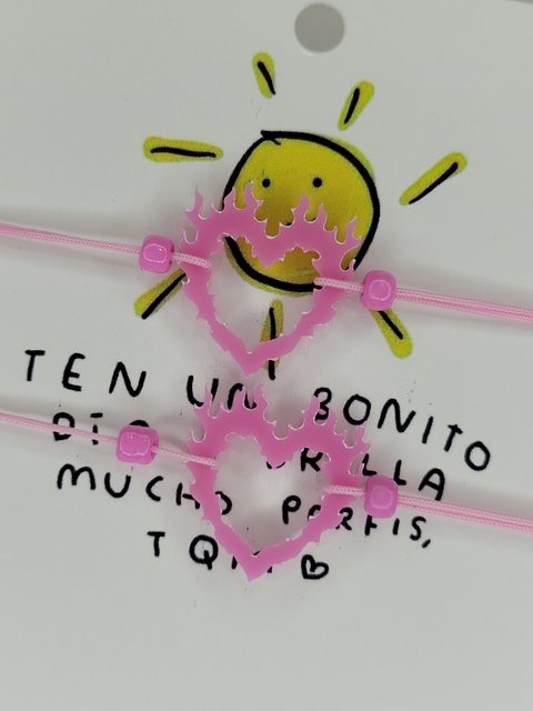 Pulseras acrilico de hilo para compartir (el par)