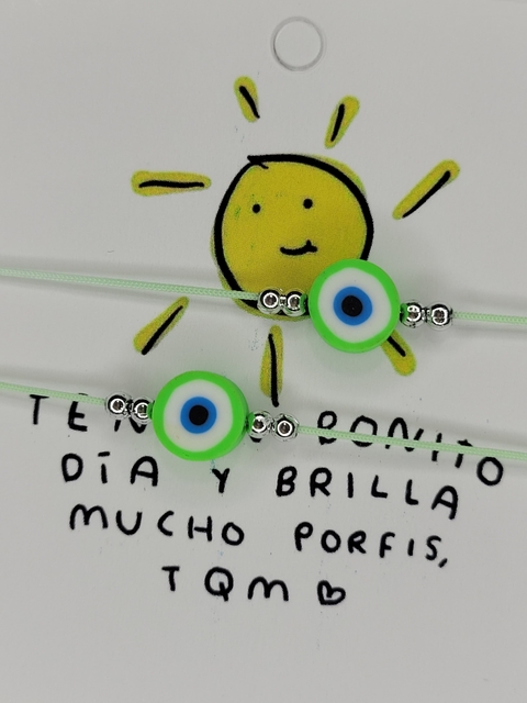 Pulseras acrilico de hilo para compartir (el par)