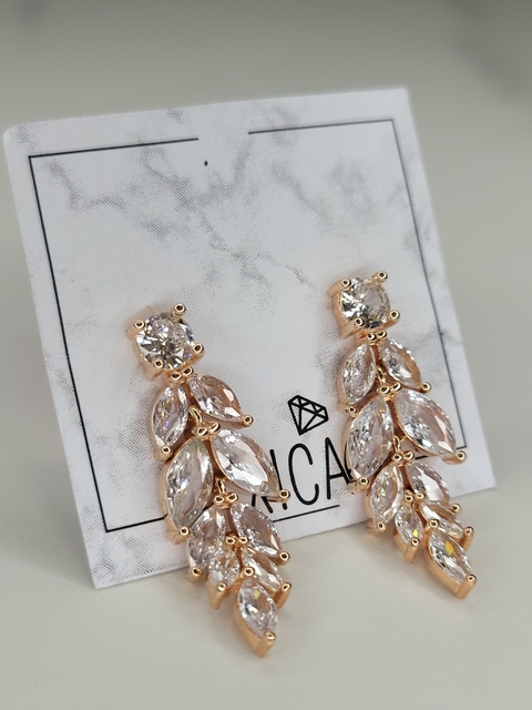 Aros Plata 925 Rosé colgantes con cubic - comprar online