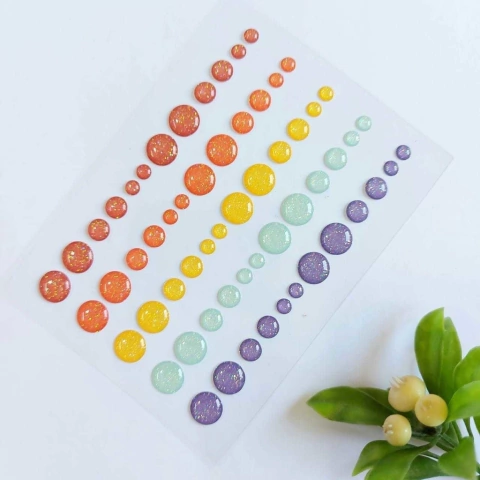 Enamel Glitter Dots - Vermelho, Laranja, Amarelo, Verde e Roxo - comprar online